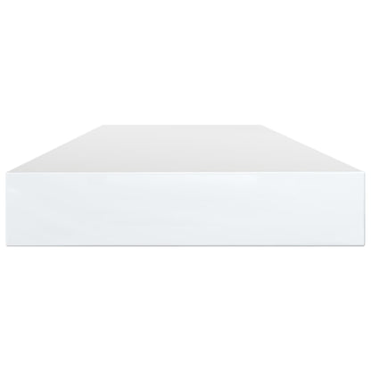 Wandschappen 4 st 100x10x1,5 cm bewerkt hout hoogglans wit
