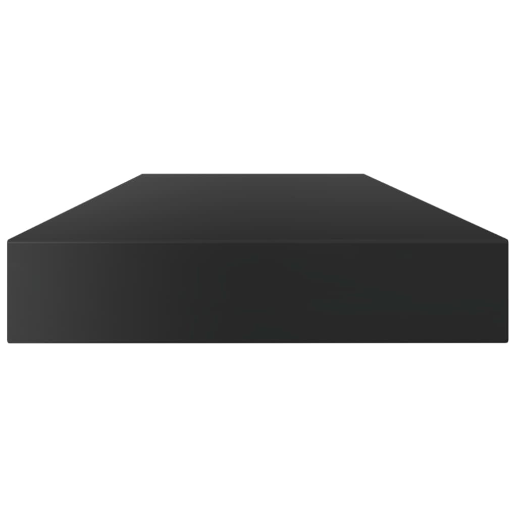 Wandschappen 8 st 100x10x1,5 cm spaanplaat hoogglans zwart