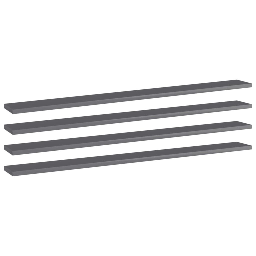 Wandschappen 100X10X1,5 Cm Spaanplaat Hoogglans Grijs 4