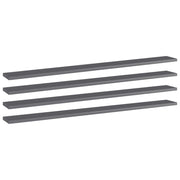 Wandschappen 100x10x1,5 cm spaanplaat hoogglans grijs 4 stuks