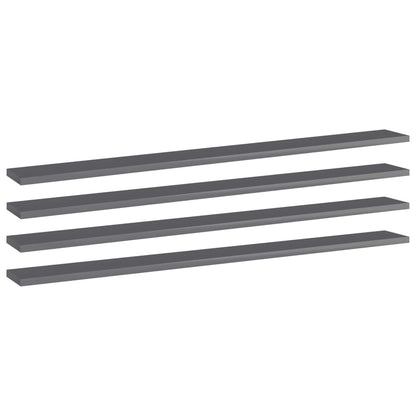 Wandschappen 100X10X1,5 Cm Spaanplaat Hoogglans Grijs 4