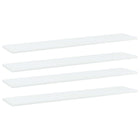 Wall shelves 4 pcs 100x20x1.5 cm treated wood white