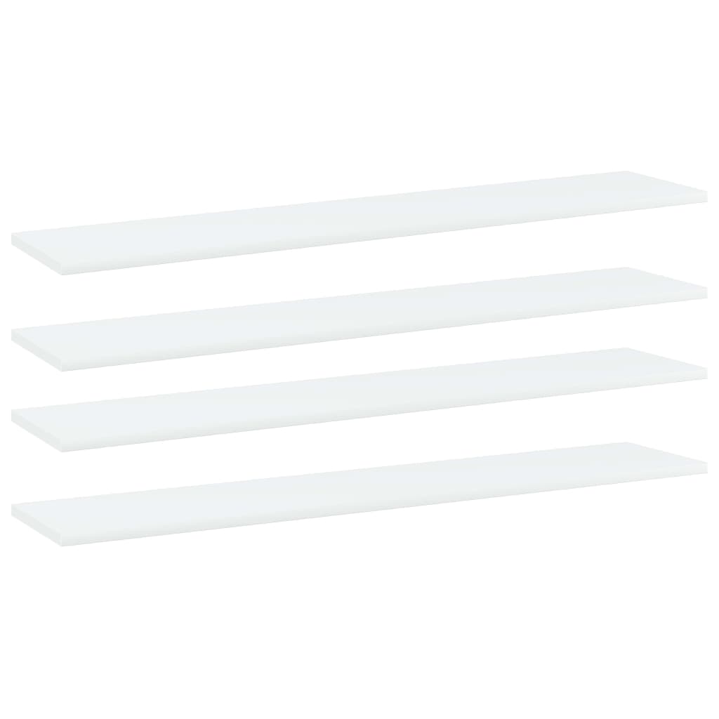Wandschappen 4 st 100x20x1,5 cm bewerkt hout wit