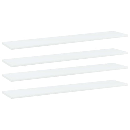 Wandschappen 4 st 100x20x1,5 cm bewerkt hout wit