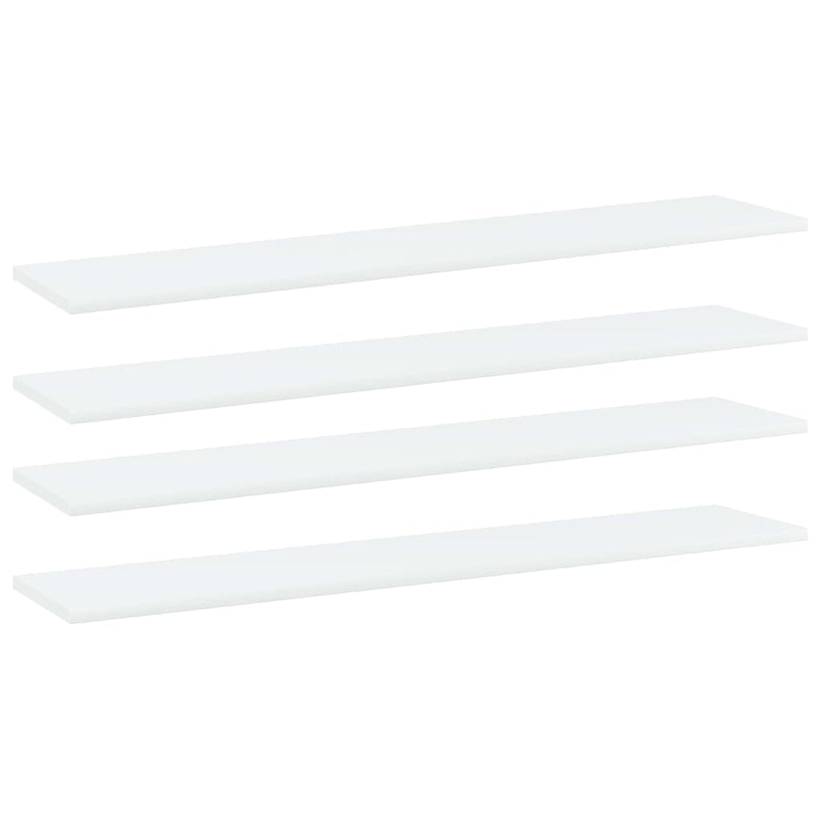 Wandschappen 4 st 100x20x1,5 cm bewerkt hout wit