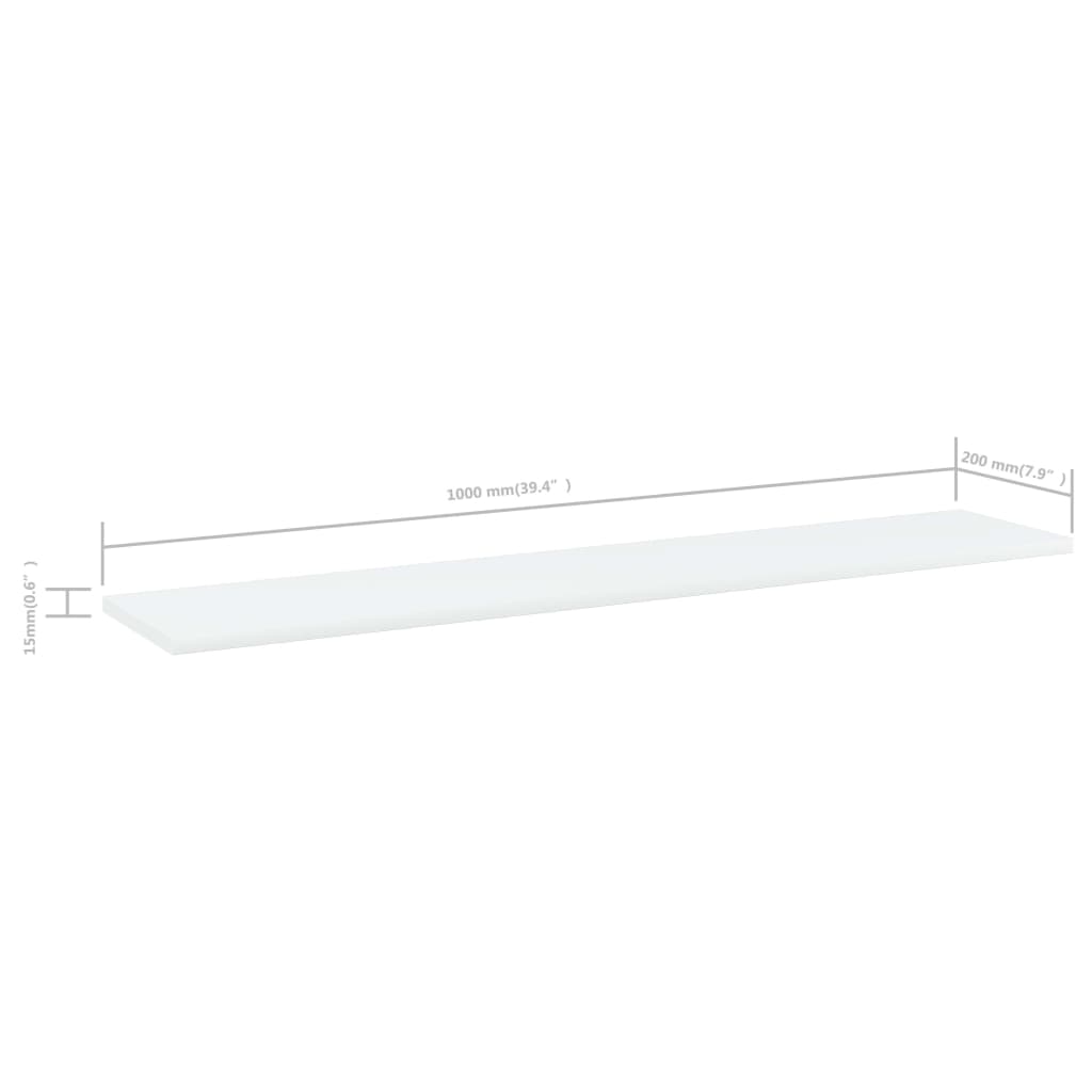 Wandschappen 4 st 100x20x1,5 cm bewerkt hout wit