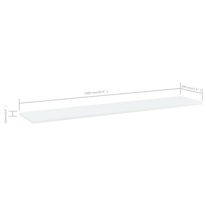Wandschappen 4 st 100x20x1,5 cm bewerkt hout wit