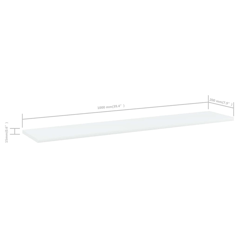 Wandschappen 4 st 100x20x1,5 cm bewerkt hout wit