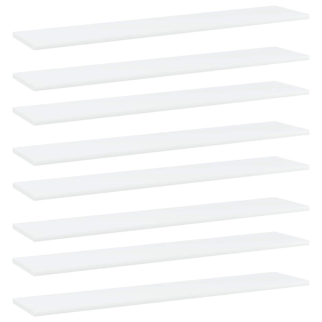 Wandschappen 8 st 100x20x1,5 cm spaanplaat wit