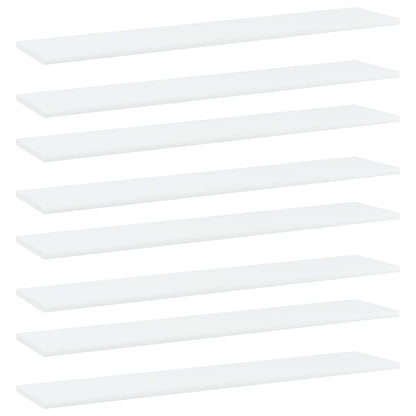 Wandschappen 8 st 100x20x1,5 cm spaanplaat wit