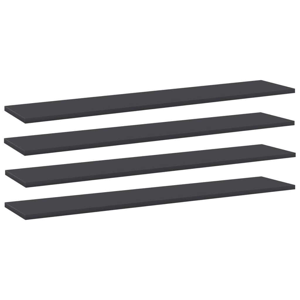 Wandschappen 4 St 100X20X1,5 Cm Spaanplaat Grijs Grijs 4