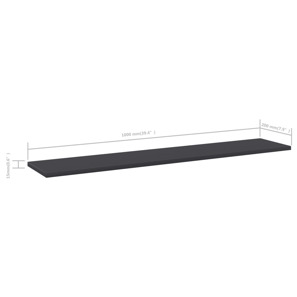Wandschappen 4 St 100X20X1,5 Cm Spaanplaat Grijs Grijs 4