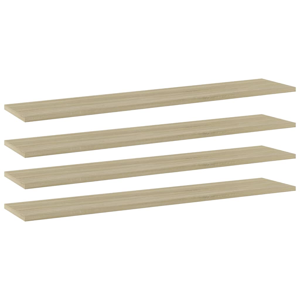 Wandschappen 4 st 100x20x1,5 cm spaanplaat sonoma eikenkleurig