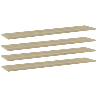 Wandschappen 4 st 100x20x1,5 cm spaanplaat sonoma eikenkleurig
