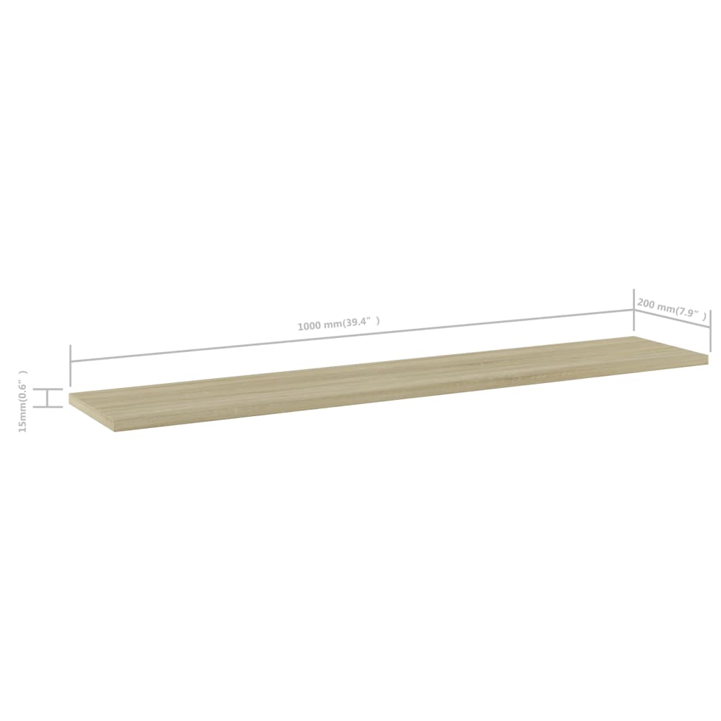 Wandschappen 4 st 100x20x1,5 cm spaanplaat sonoma eikenkleurig