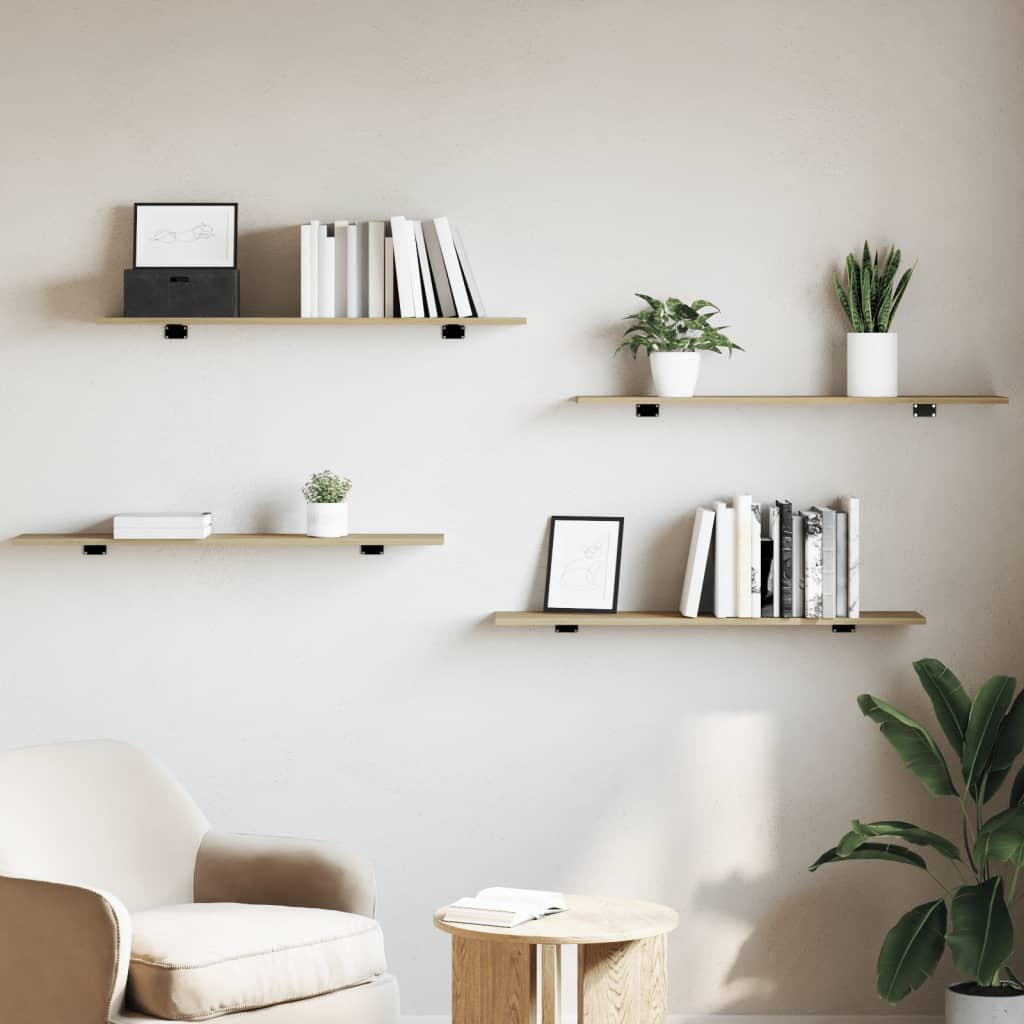 Wandschappen 8 st 100x20x1,5 cm spaanplaat sonoma eikenkleurig
