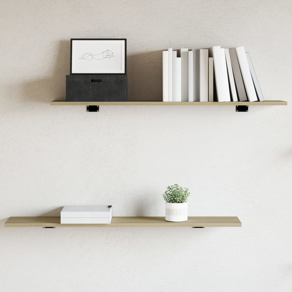Wandschappen 8 st 100x20x1,5 cm spaanplaat sonoma eikenkleurig