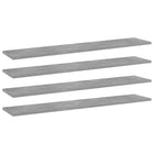 Wall shelves 4 pcs 100x20x1.5 cm treated wood concrete grey