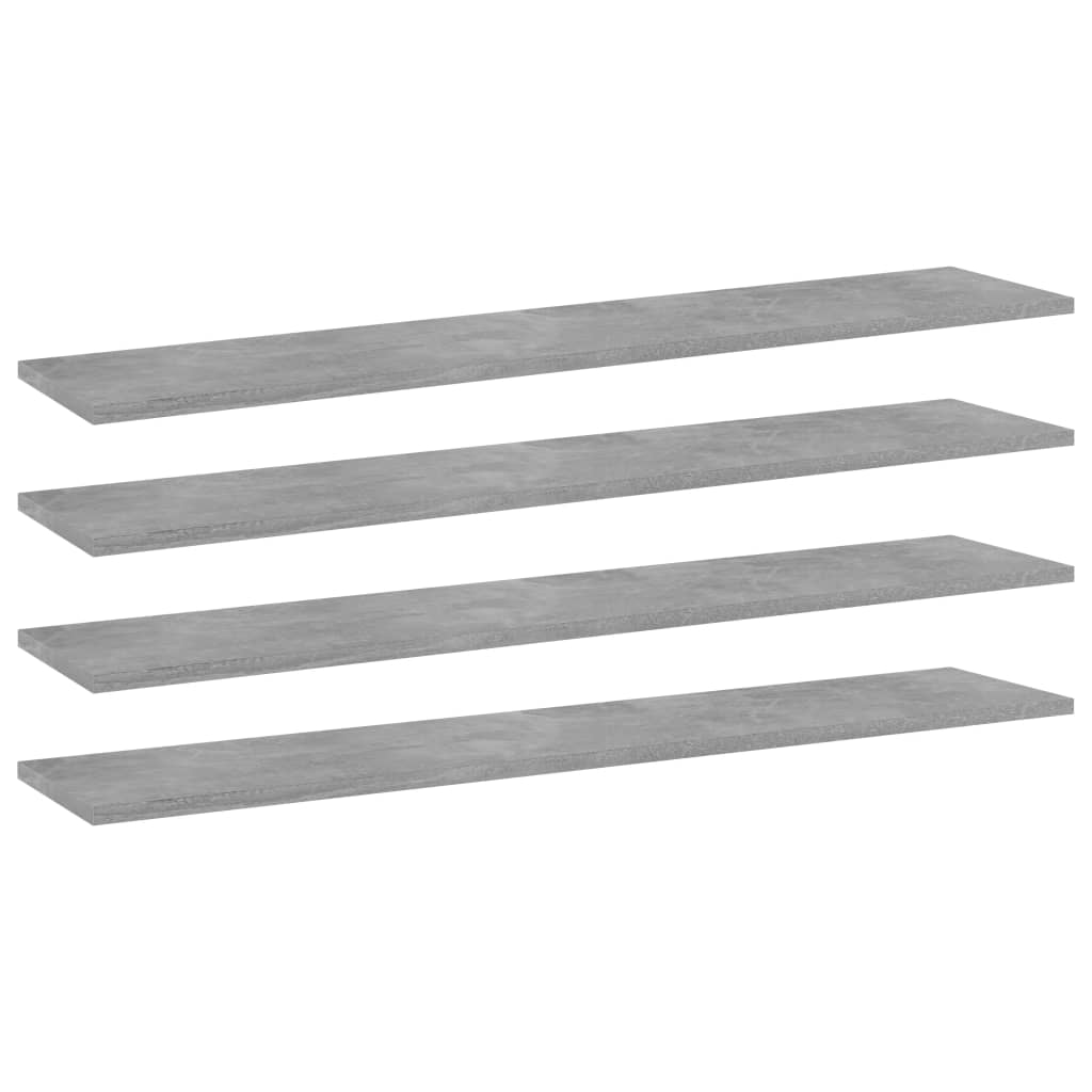 Wandschappen 4 st 100x20x1,5 cm bewerkt hout betongrijs