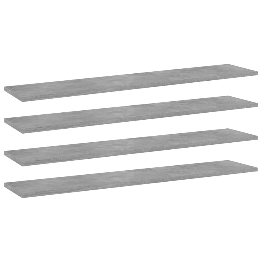 Wandschappen 4 st 100x20x1,5 cm bewerkt hout betongrijs