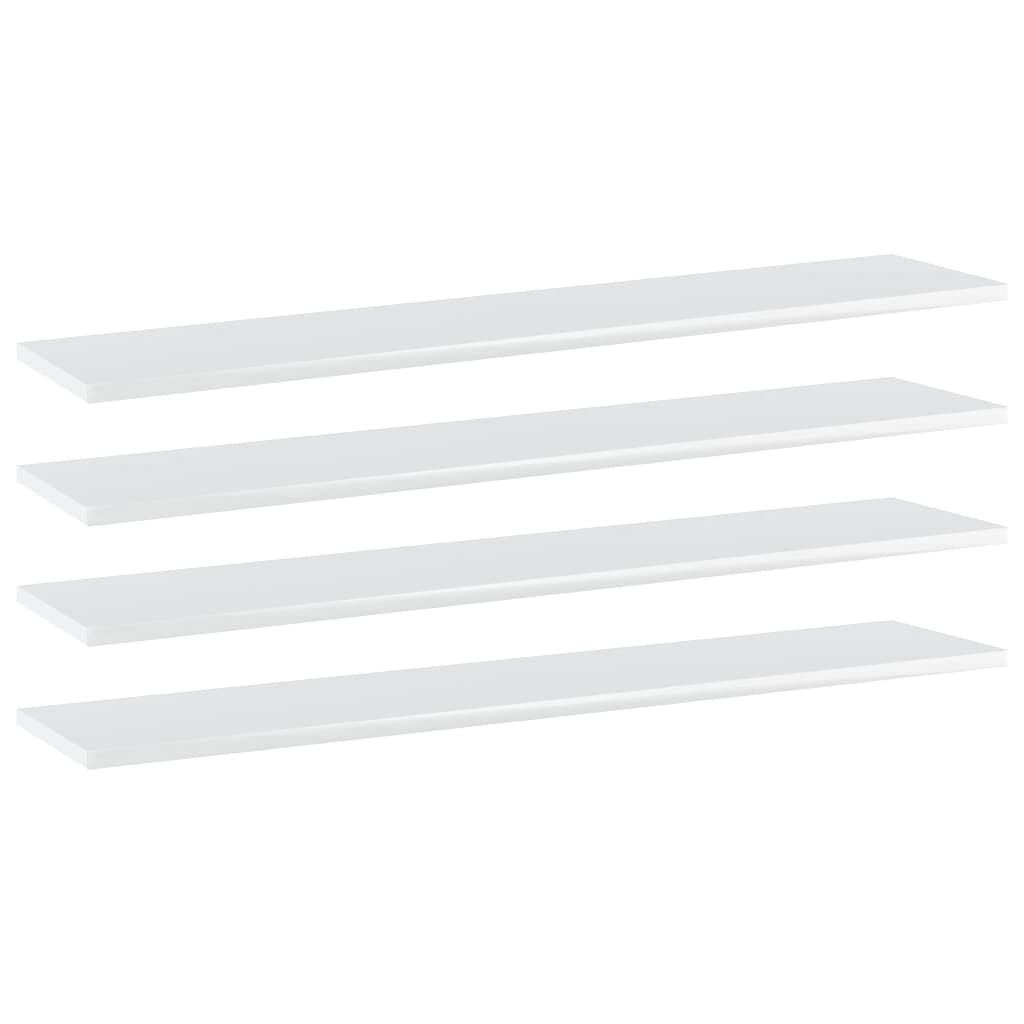 Wandschappen 4 st 100x20x1,5 cm bewerkt hout hoogglans wit