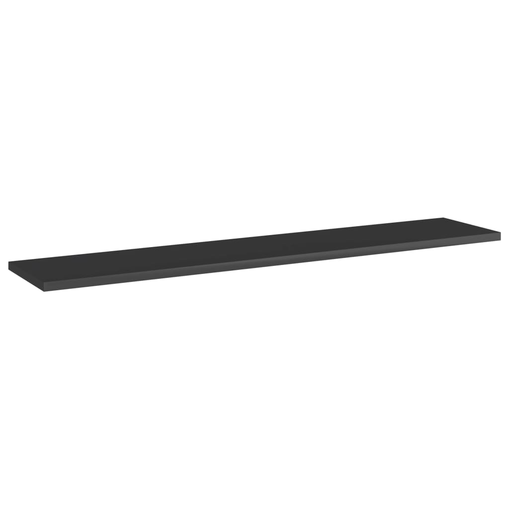 Wandschappen 4 st 100x20x1,5 cm spaanplaat hoogglans zwart