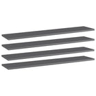 Wall Shelves 100X20X1.5 Cm Chipboard High Gloss Grey 4