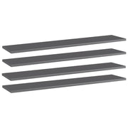 Wandplanken 100x20x1,5 cm spaanplaat hoogglans grijs 4 stuks