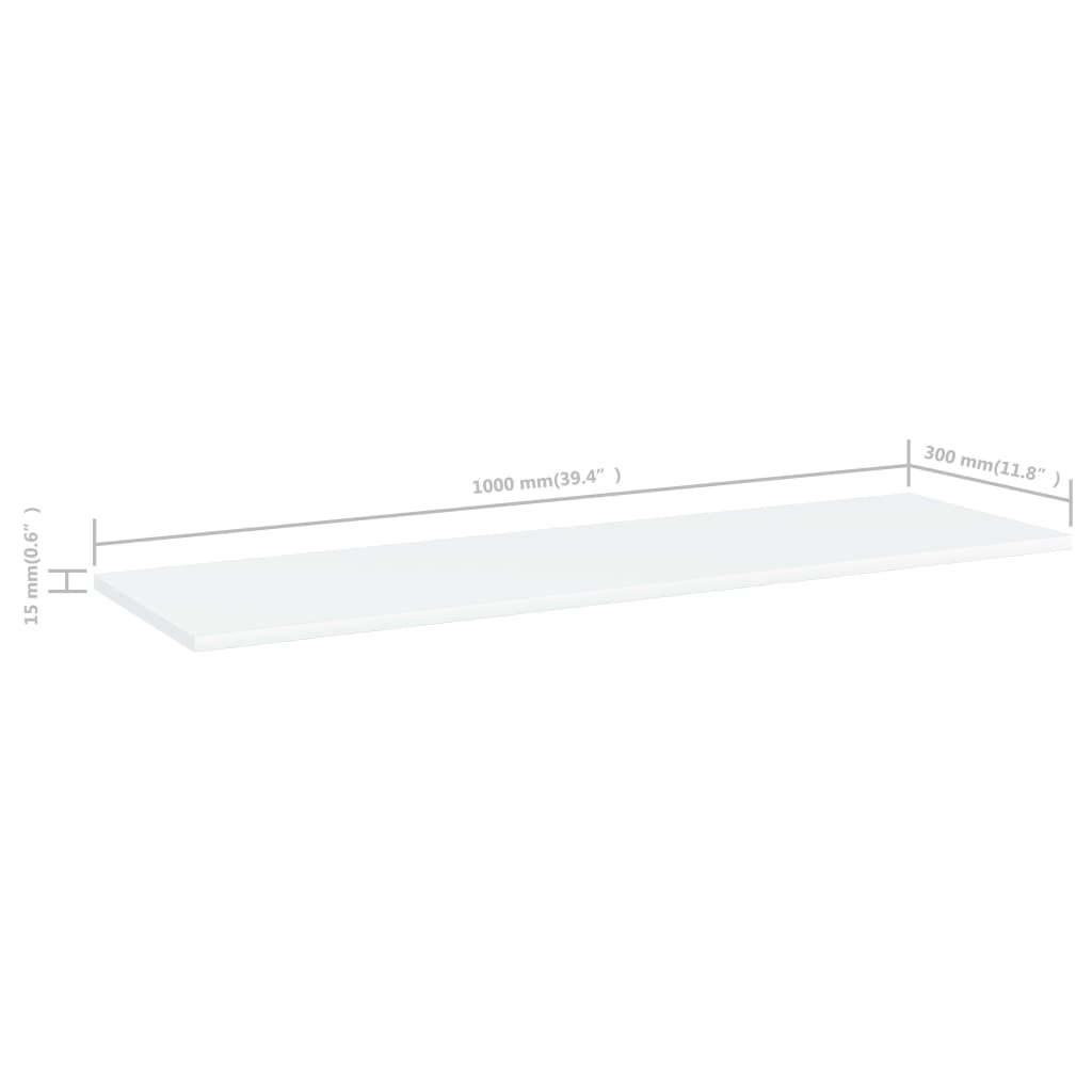 Wandschappen 4 st 100x30x1,5 cm spaanplaat wit