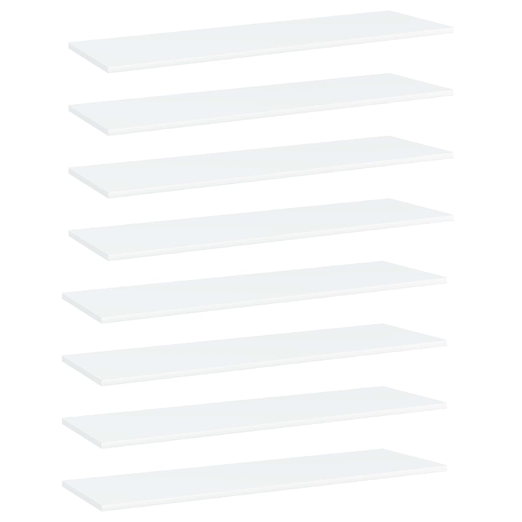 Wandschappen 8 st 100x30x1,5 cm spaanplaat wit