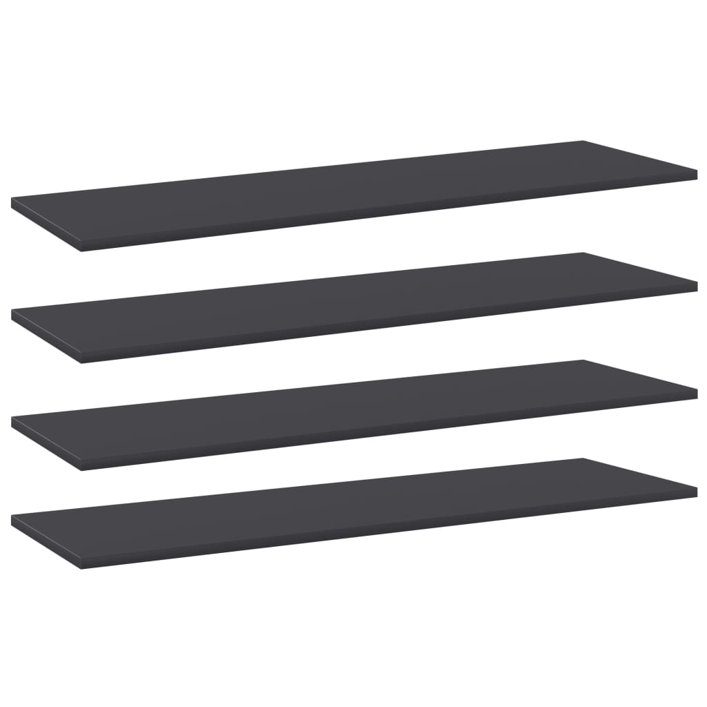 Wandschappen 4 st 100x30x1,5 cm spaanplaat grijs