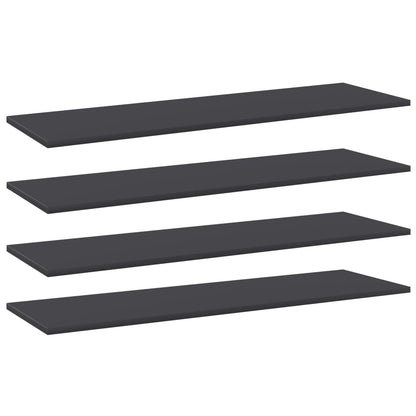 Wandschappen 4 st 100x30x1,5 cm spaanplaat grijs