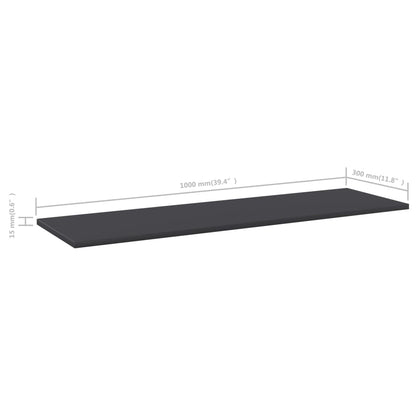Wandschappen 4 st 100x30x1,5 cm spaanplaat grijs