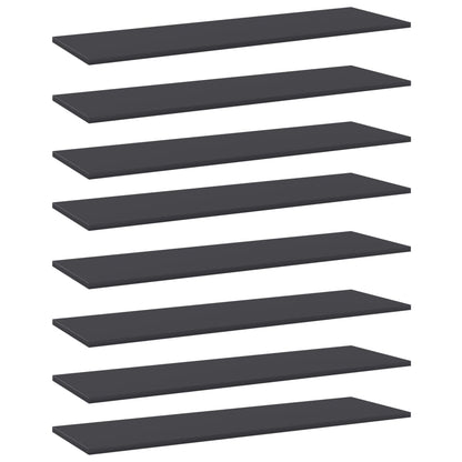 Wandschappen 8 st 100x30x1,5 cm spaanplaat grijs