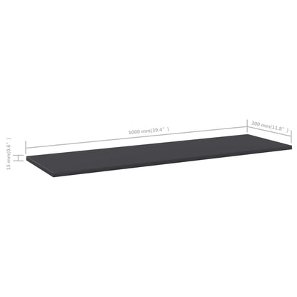 Wandschappen 8 st 100x30x1,5 cm spaanplaat grijs