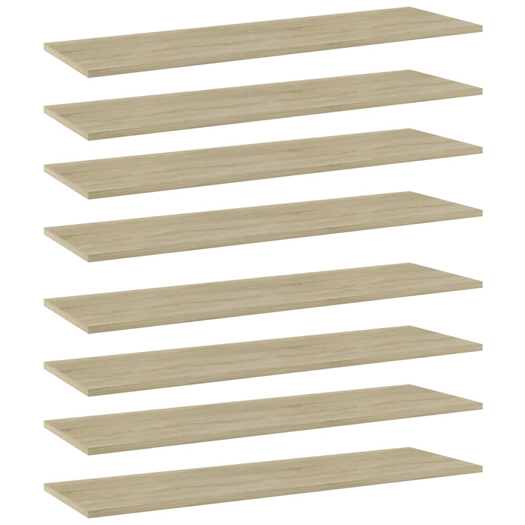 Wandschappen 8 st 100x30x1,5 cm spaanplaat sonoma eikenkleurig