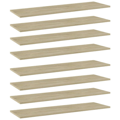 Wandschappen 8 st 100x30x1,5 cm spaanplaat sonoma eikenkleurig
