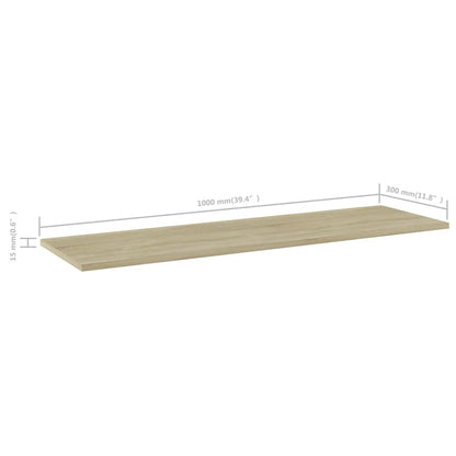 Wandschappen 8 st 100x30x1,5 cm spaanplaat sonoma eikenkleurig