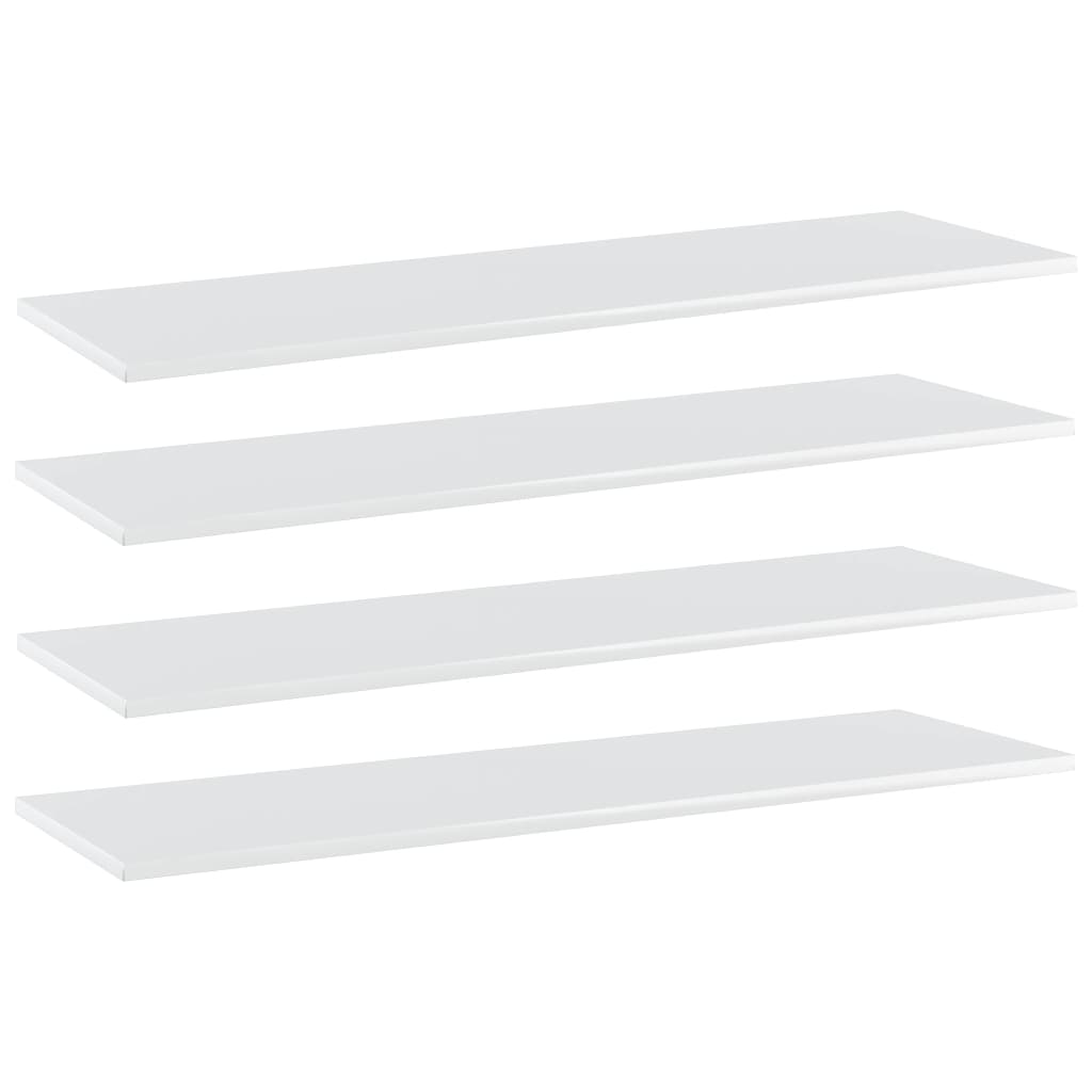 Wandschappen 4 st 100x30x1,5 cm bewerkt hout hoogglans wit