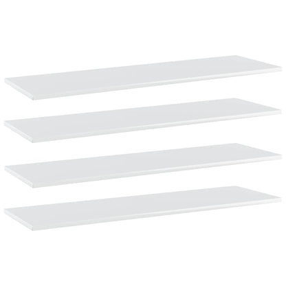 Wandschappen 4 st 100x30x1,5 cm bewerkt hout hoogglans wit
