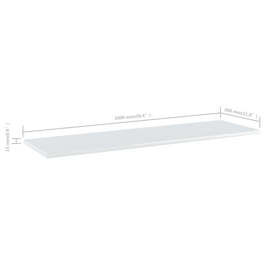 Wandschappen 8 st 100x30x1,5 cm spaanplaat hoogglans wit