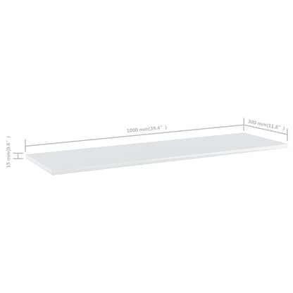 Wandschappen 8 st 100x30x1,5 cm spaanplaat hoogglans wit