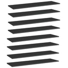 Wandschappen 8 st 100x30x1,5 cm spaanplaat hoogglans zwart