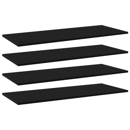Wandschappen 4 st 100x40x1,5 cm spaanplaat zwart