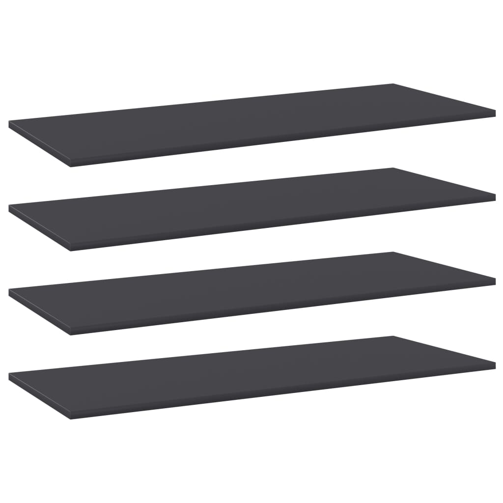 Wandschappen 4 st 100x40x1,5 cm spaanplaat grijs