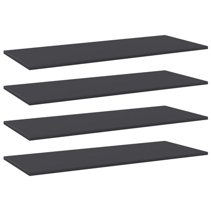 Wandschappen 4 st 100x40x1,5 cm spaanplaat grijs