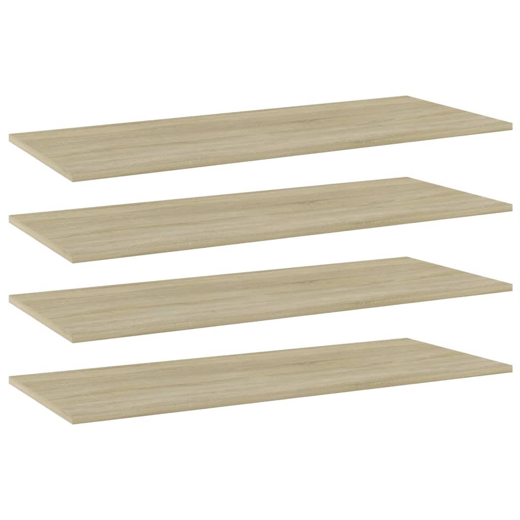 Wandschappen 4 st 100x40x1,5 cm spaanplaat sonoma eikenkleurig