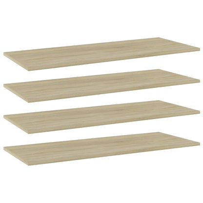 Wandschappen 4 st 100x40x1,5 cm spaanplaat sonoma eikenkleurig
