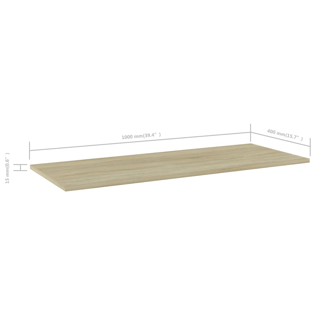 Wandschappen 4 st 100x40x1,5 cm spaanplaat sonoma eikenkleurig