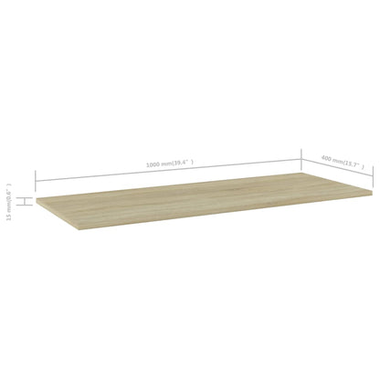 Wandschappen 4 st 100x40x1,5 cm spaanplaat sonoma eikenkleurig